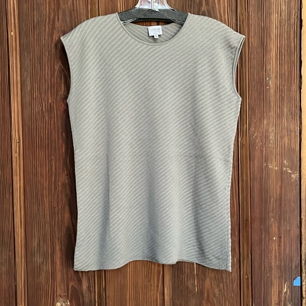Armani Collezioni no sleeve beige top size 12